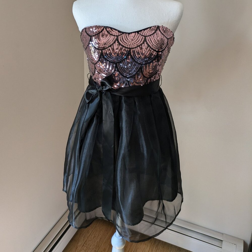 As You Wish Strapless Sequin Cocktail Dress